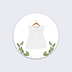 Stickers baptême Petite Robe Blanche