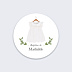 Stickers Baptême Petite Robe Blanche Personnalisable