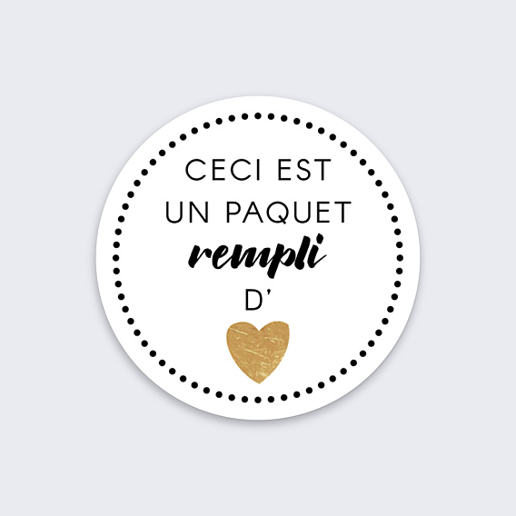 Stickers Noël Paquet rempli d'Amour
