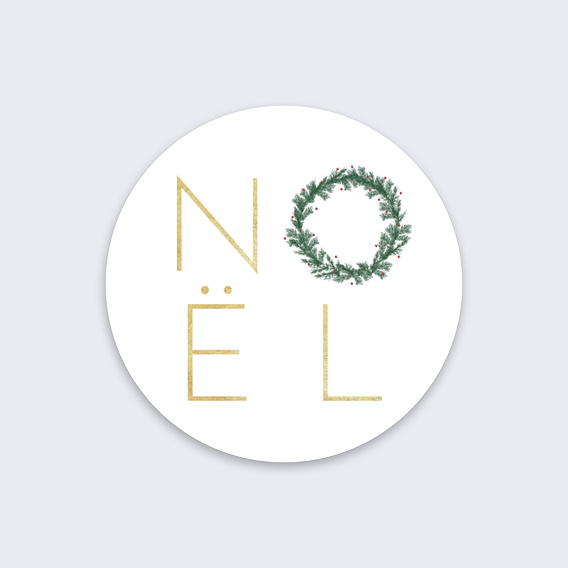 Stickers de Noël Couronne de sapin Recto