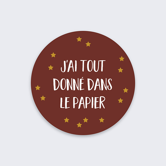Stickers de Noël  Papier Cadeau Recto
