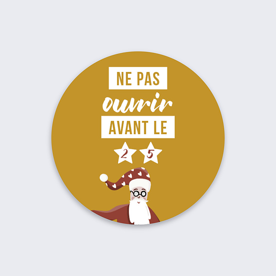Stickers Noël  Ne pas ouvrir avant Noël