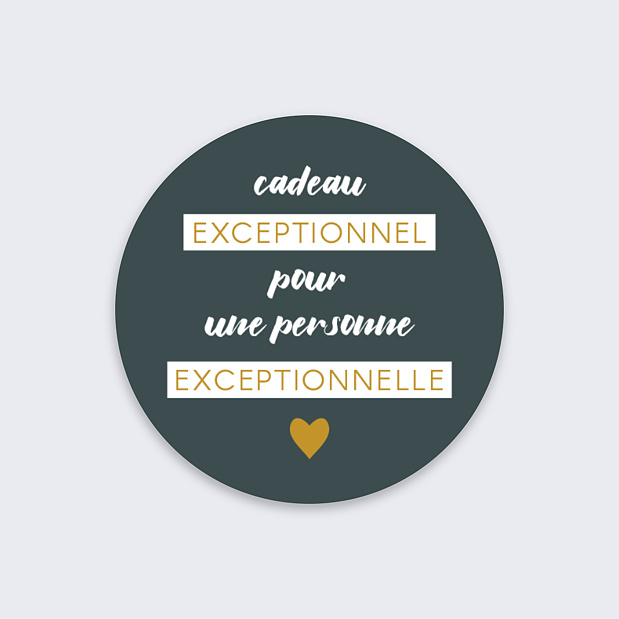 Sticker de Noël Cadeau Exceptionnel Recto
