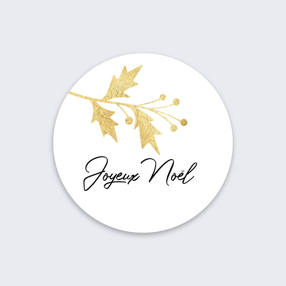 Stickers de Noël Houx Or Recto
