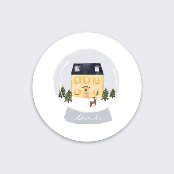 Stickers de Noël Boule à Neige Recto