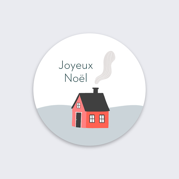 Sticker de Noël Village de Montagne Recto