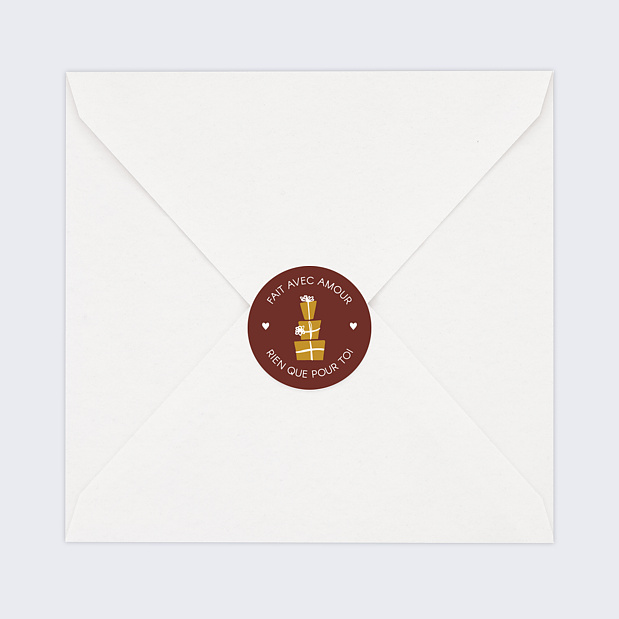 Sticker de Noël Fait avec Amour