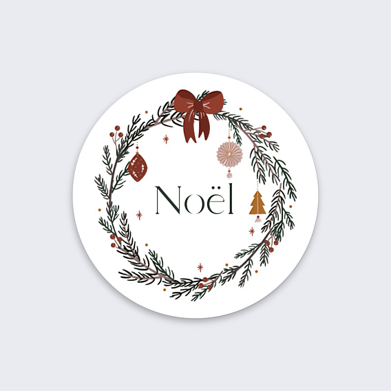 Stickers Noël Tampon couronne