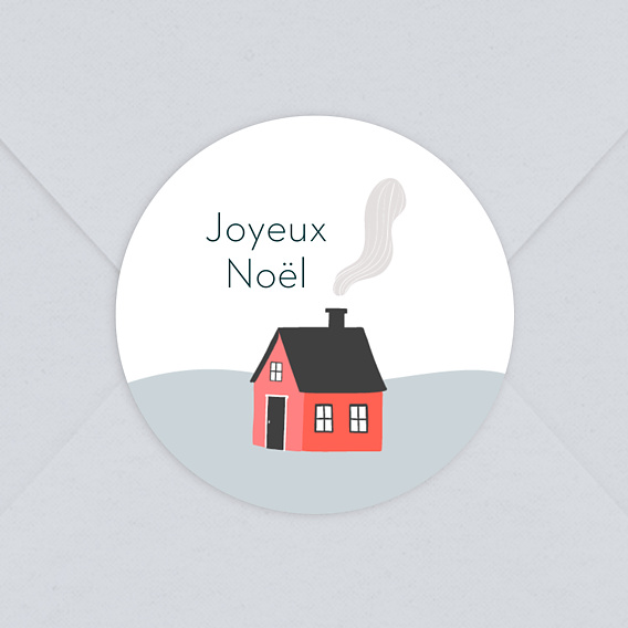 Sticker de Noël Village de Montagne