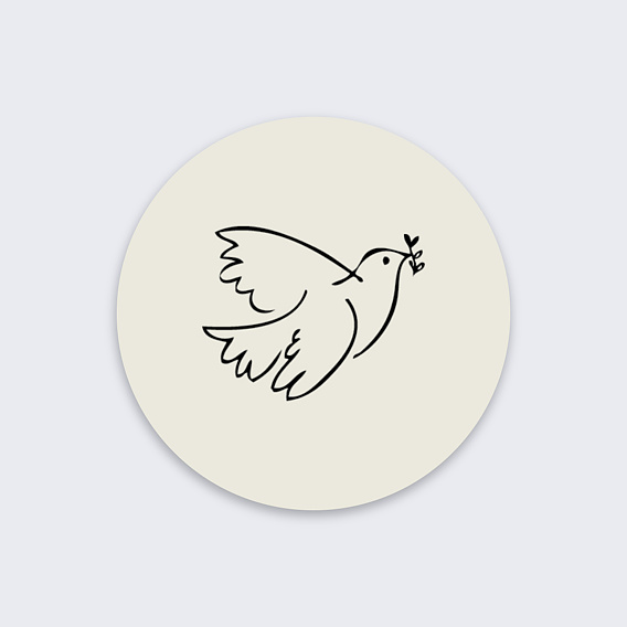 Sticker Décès Colombe Simple Popcarte