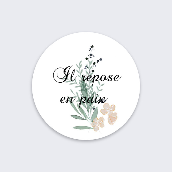 Sticker décès Couronne de Laurier