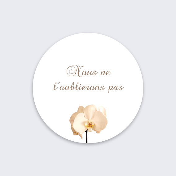 Sticker décès Orchidée Blanche