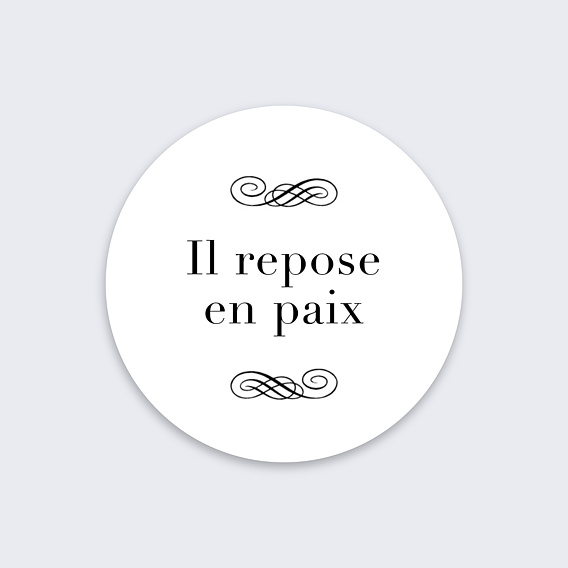 Sticker décès Ornement Simple