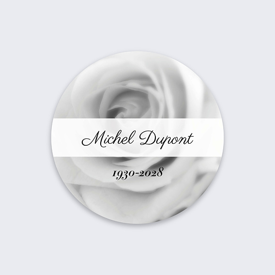 Sticker décès Roses Noir et Blanc