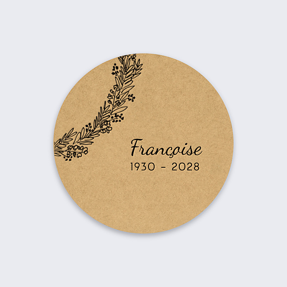 Stickers Décès Couronne de Graminées