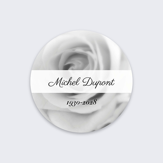 Stickers Décès Roses Noir et Blanc