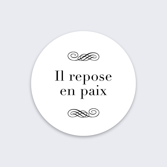 Stickers Décès Ornement Simple