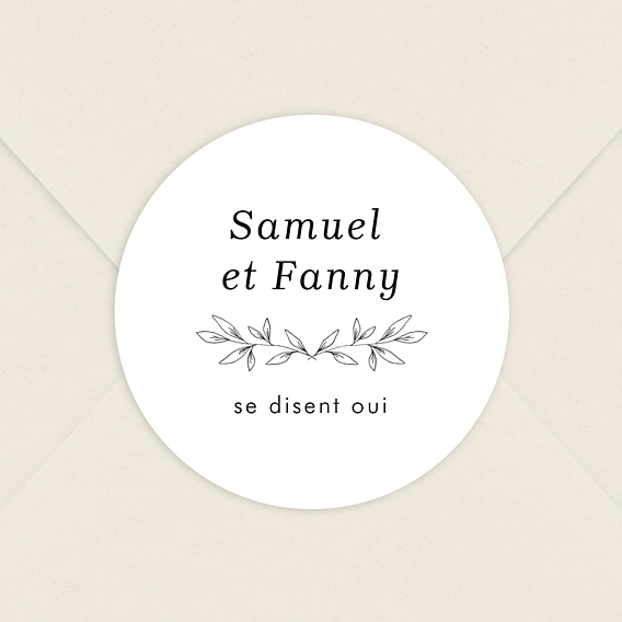  Sticker mariage Feuilles Délicates
