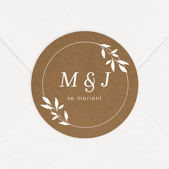  Sticker mariage Initiales Botaniques