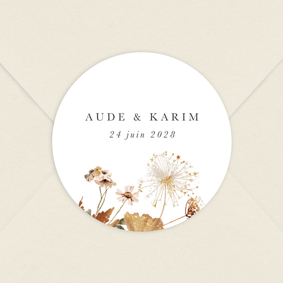  Sticker Mariage Jardin Sauvage Simple