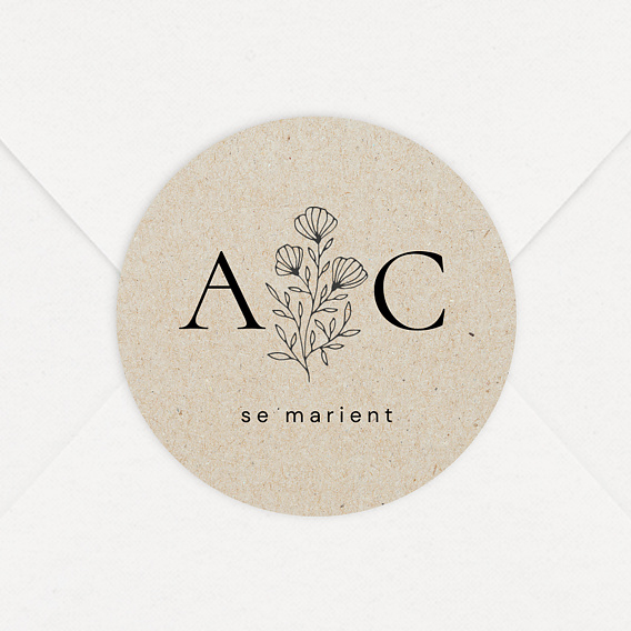  Sticker mariage Kraft délicat