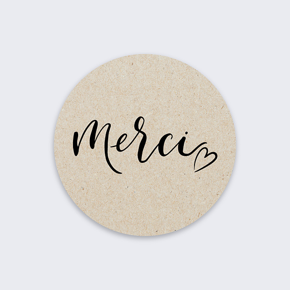  Sticker mariage Merci Coeur Kraft