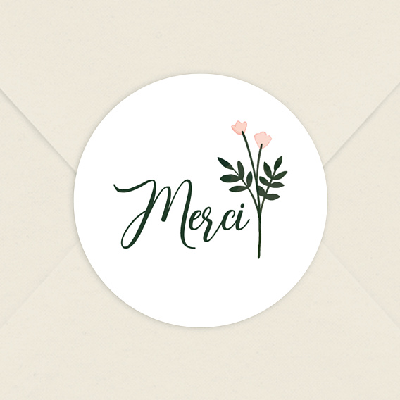  Sticker mariage Merci Fleurie