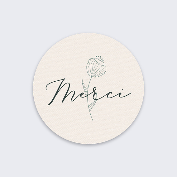  Sticker mariage Merci Fleurs