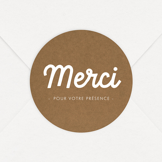  Sticker Mariage Merci Kraft