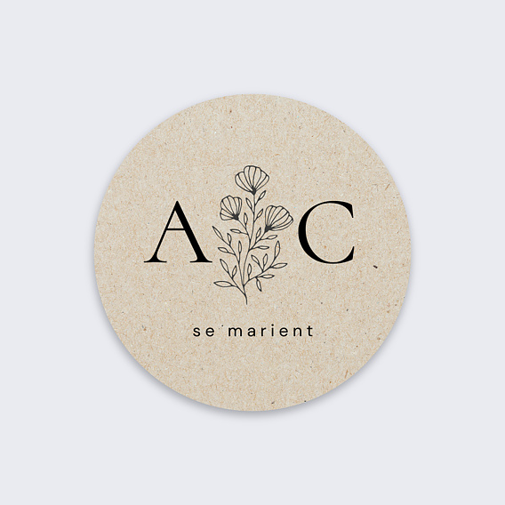 Stickers mariage Kraft délicat Recto