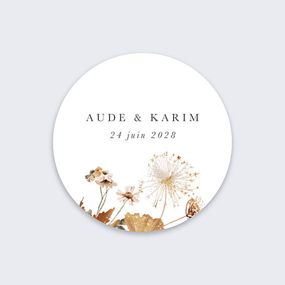 Sticker Mariage Jardin Sauvage Simple