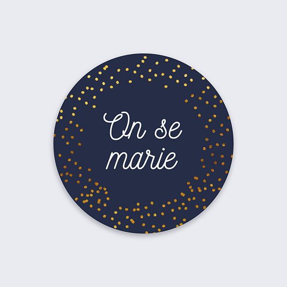 Stickers mariage Bulles Recto