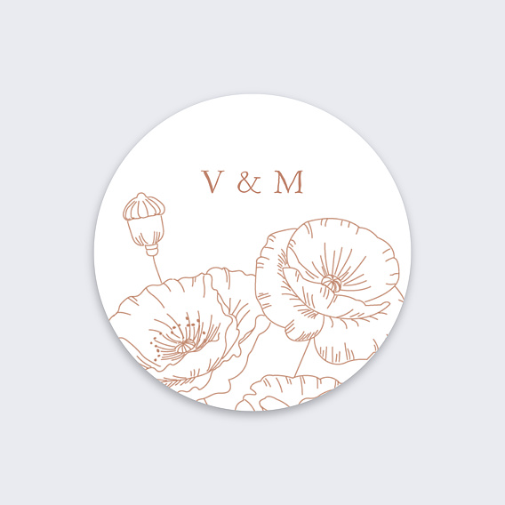 Stickers mariage Coquelicot Recto