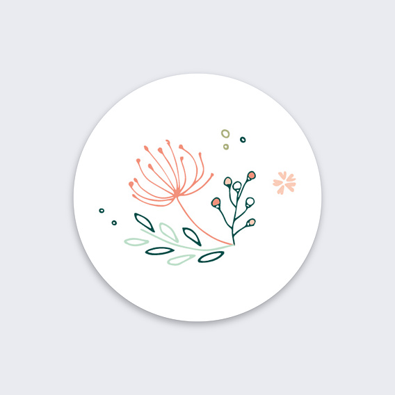  Stickers mariage Couronne de Fleurs Recto