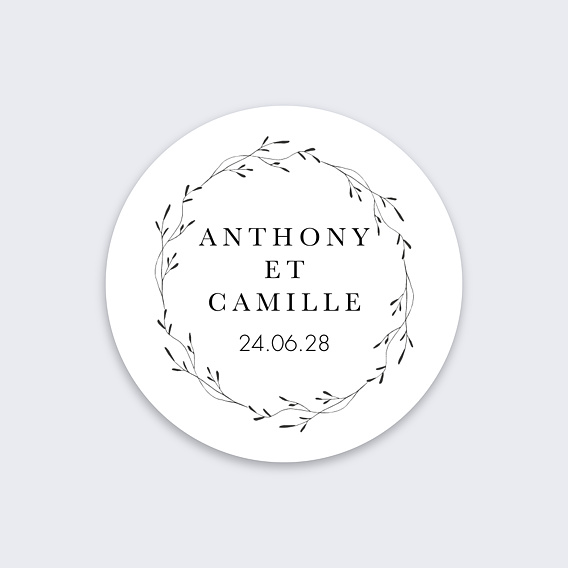 Stickers mariage Couronne délicate Recto