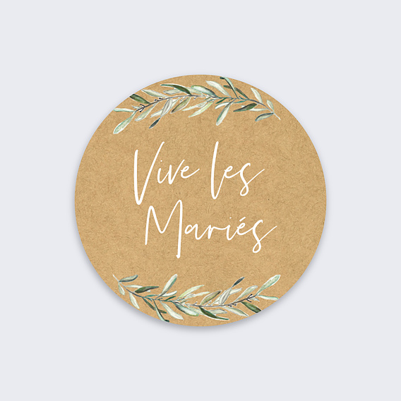 Stickers mariage Lauriers Recto