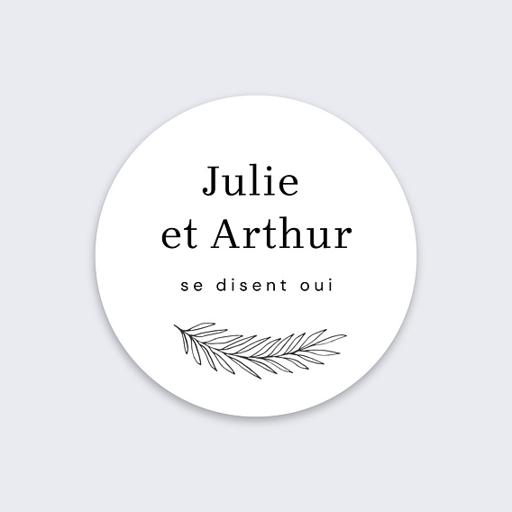 Stickers mariage Petite palme Recto
