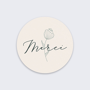 Sticker Mariage Merci Fleurs