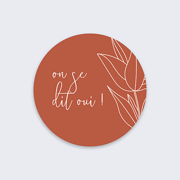 Sticker Mariage Terracotta Flowers