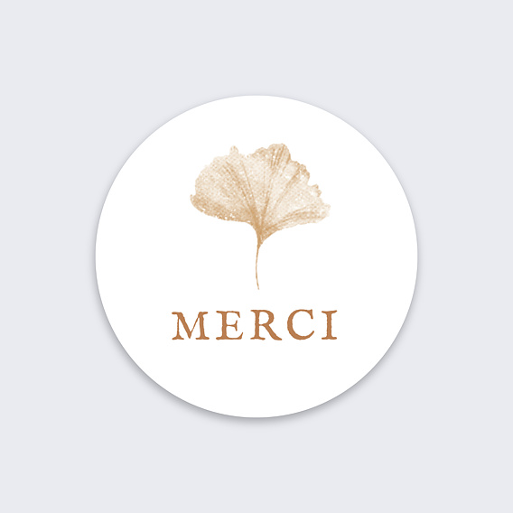  Stickers mariage Ginkgo délicats Recto