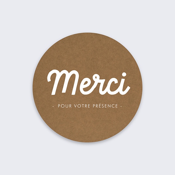  Stickers mariage Merci kraft Recto