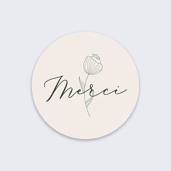 Sticker Mariage Merci Fleurs