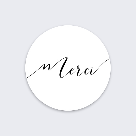 Stickers mariage Merci calligraphie