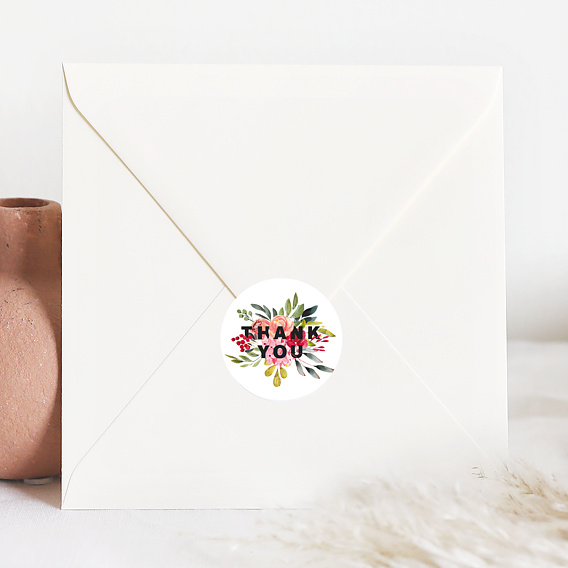  Stickers mariage Thank you floral Après 4