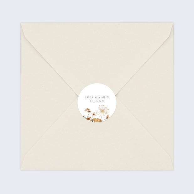 Sticker Mariage Jardin Sauvage Simple