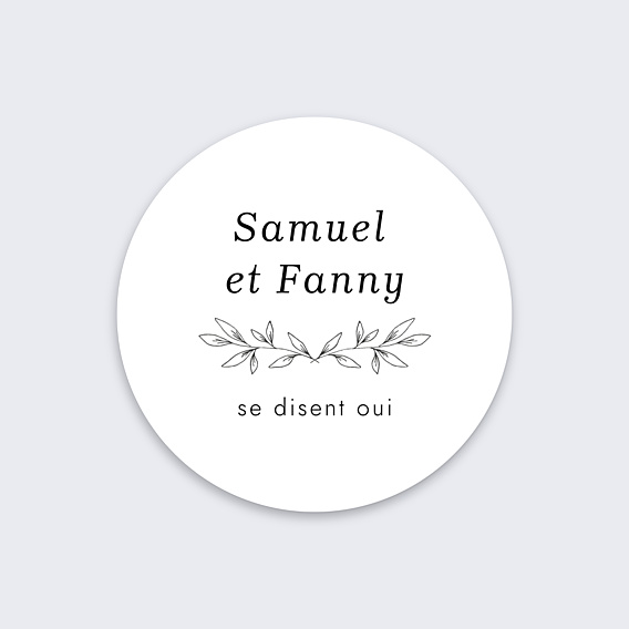 Sticker Mariage Feuilles Délicates