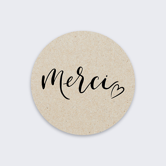 Sticker Mariage Merci Coeur Kraft