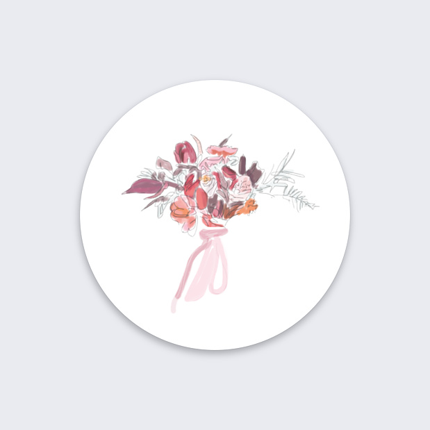 Sticker de Mariage Illustration Recto