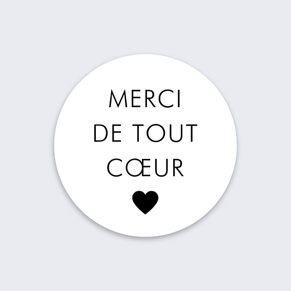  Stickers mariage Merci grand coeur Recto