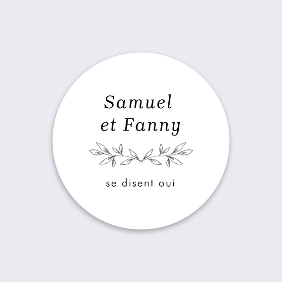  Stickers mariage Feuilles Délicates Recto
